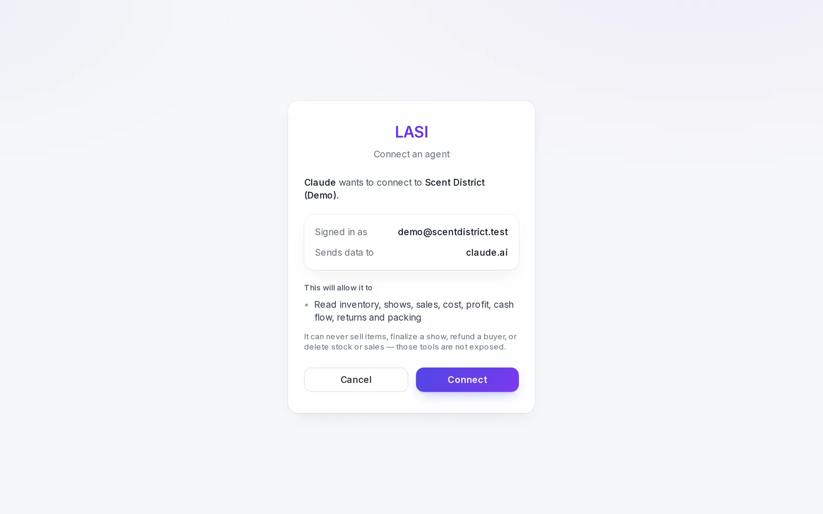 The page where an admin approves a connection, and can make it read-only.